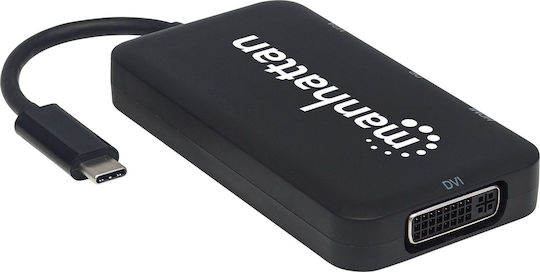Manhattan USB-C Docking Station με HDMI/DisplayPort 4K Μαύρο (152600)
