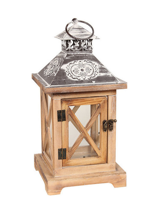 Keskor Lantern Wooden 17x17x34εκ. 1pcs