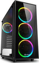 Sharkoon TG4 RGB Jocuri Turnul Midi Cutie de calculator cu fereastră laterală Negru