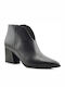 Paola Ferri 4676 Leather Women's Ankle Boots with Medium Heel Black D4676