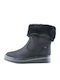 Xti Suede Women's Ankle Boots with Fur Black