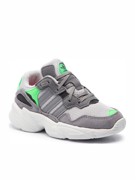 adidas Yung-96 C Kids Sports Shoes Running with Laces Grey Two