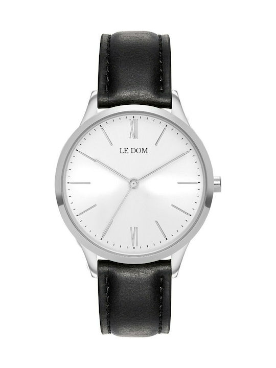 Le Dom Classic Women's Watch with Black Leather...