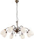 Home Lighting Pero Pendant Light Bronze with Crystals for 8 Bulbs E14, E.14 74cm