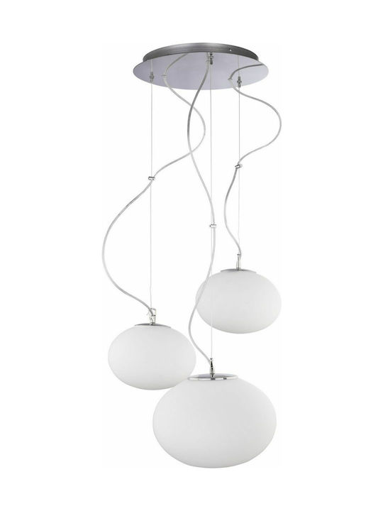 Nowodvorski Nuage Pendant Light Three-Light for Socket E27 White