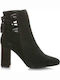 1743 Wildleder Stiefeletten Damen Schwarz