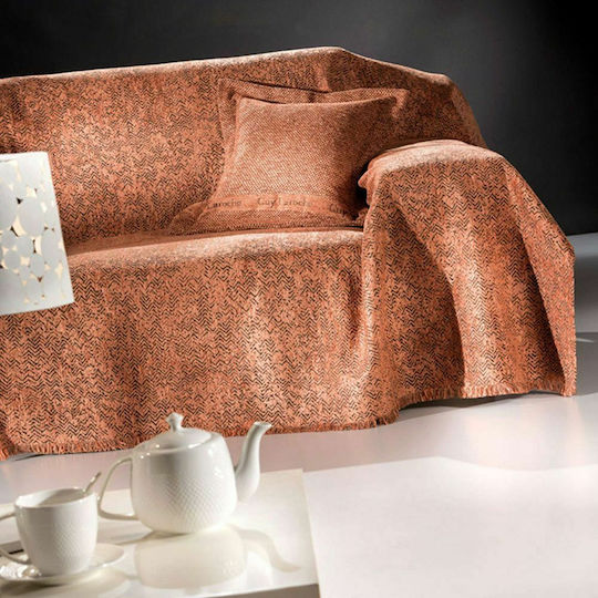 Guy Laroche Balance Ριχτάρι Τετραθέσιου Καναπέ Δύο 'Οψεων Chenille 180x350εκ. Salmon