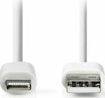 Nedis Regular USB to Lightning Cable Λευκό 2m (CCGP39300WT20)