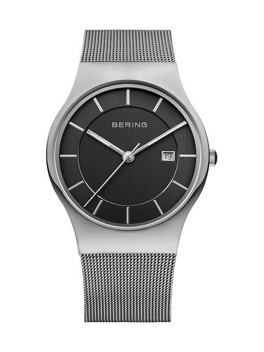 Bering Time Watch Battery with Silver Metal Bracelet 11938-002