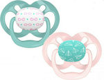 Dr. Brown's Pacifiers Silicone Pink-Veraman with Case for 6-18 months 2pcs