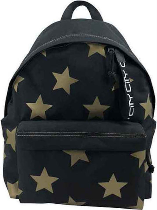 Lyc Sac City The Drop Gold Stars on Black Σχολι...