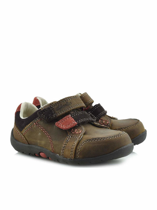 SOFTLY TO FST Παιδικά Sneakers Ανατομικά με Σκρατς Καφέ