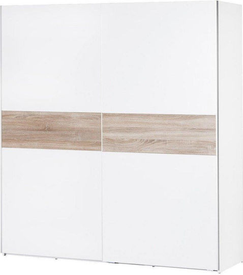 Rimino Δίφυλλη Ντουλάπα Συρόμενη με Πατάρι 183x60x202cm Rimino Δίφυλλη Ντουλάπα Συρόμενη με Πατάρι 183x60x202cm