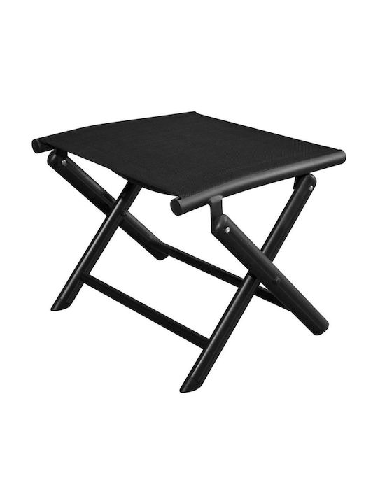 Hocker Fußhocker Klappbar Metallisch Schwarz 1Stück 41x49.5x38cm