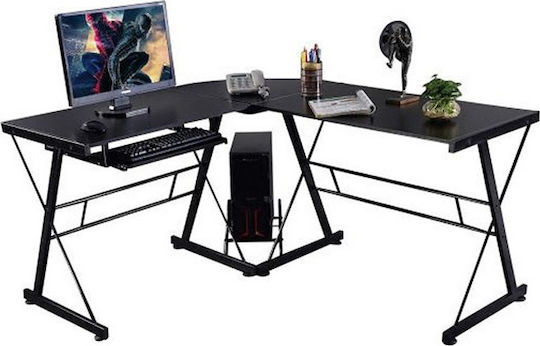 Γωνιακό Γραφείο Υπολογιστή 250x170x73εκ. Μαύρο