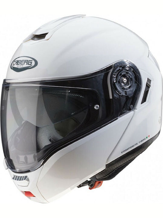 Caberg Levo Flip-Up Helmet with Sun Visor ECE 22.05 1600gr A5 White Metal CAB000KRA480