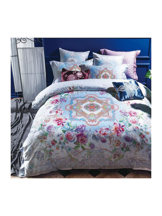 Fennel Duvet Cover Set Cotton Queen with 2 Pillowcases 220x240 DC-300L-220240-002 Multicolored