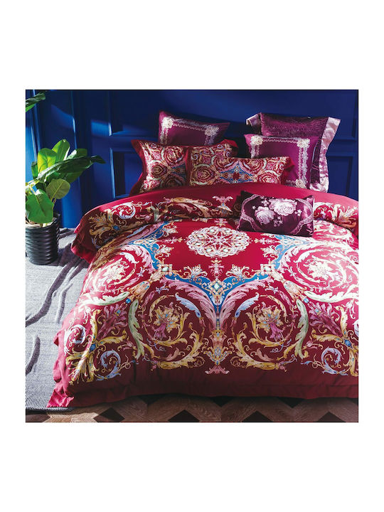 Fennel Duvet Cover Set Cotton Queen with 2 Pillowcases 220x240 DC-300L-220240-006 Multicolored