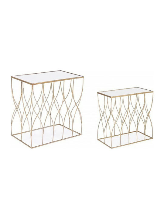 Rectangular Side Table Elenor Gold 2pcs L56xW35.5xH56cm