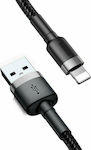 Baseus Cafule IP Edition Плетена USB-A към Lightning кабел Черно 2м (CALKLF-CG1)