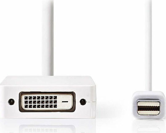 Nedis Μετατροπέας mini DisplayPort male σε DVI-D / DisplayPort / HDMI female Λευκό 1τμχ (CCGP37460WT02)