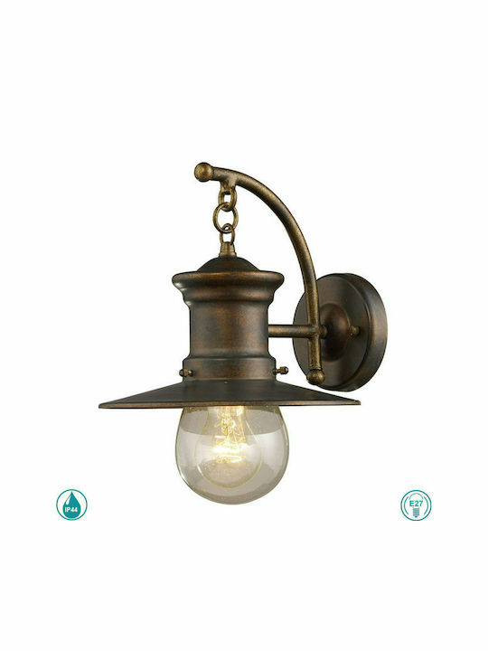 Sun Light Wall-Mounted Outdoor Lantern IP44 E27 Bronze