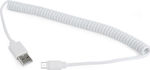 Cablexpert Spiral USB 2.0 to micro USB Cable Λευκό 1.8m (CC-MUSB2C-AMBM-6-W)