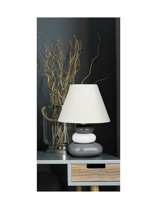 Rabalux Salem Ceramic Table Lamp for Socket E14 with White Shade and Multicolor Base