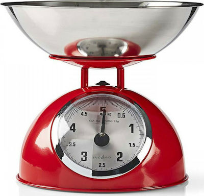 Nedis Analogic Cântar de bucătărie 10gr/5kg Roșu