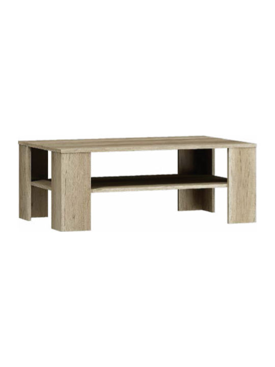 Rectangular Wooden Coffee Table Oak L103xW38xH63cm