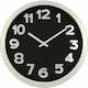 Homeplus Wall Clock Plastic Black Ø40cm