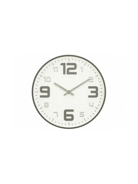 Homeplus Wall Clock Plastic Silver Ø30cm