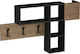 Pakketo Wooden Wall Hanger Game with 3 Slots Natural / Charcoal 99.5x15x61cm 1pc