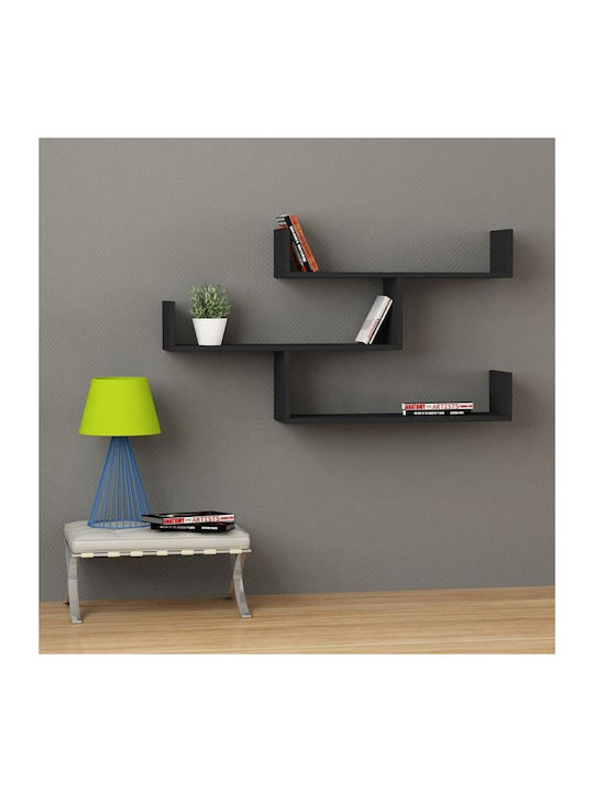 Shelf Wall Tiber Charcoal 120x22x67cm