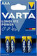Varta LongLife Power Αλκαλικές Μπαταρίες AAA 1.5V 4τμχ