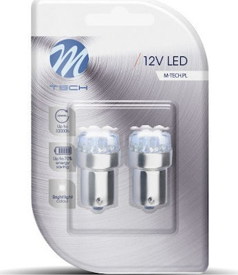 M-Tech Lămpi Autoturismului & Motocicletei R10W LED Galben 12V 2buc