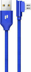 Puridea L23 Ъгъл (90°) Плетен USB 2.0 към Микро USB 1м Син