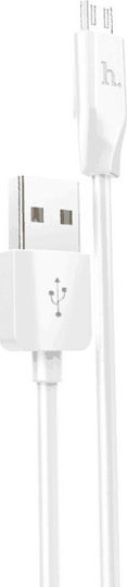 Hoco Regular USB 2.0 to micro USB Cable Λευκό 2m (X1)