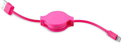 Puro MFX Retractable USB-A to Lightning Cable Pink 0.8m (CAPLTRTICONPNK)