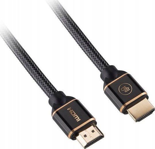 GoGEN HDMI 2.0 Premium High Speed 4K 60Hz HDR Braided Cable HDMI male - HDMI male 2m Μαύρο