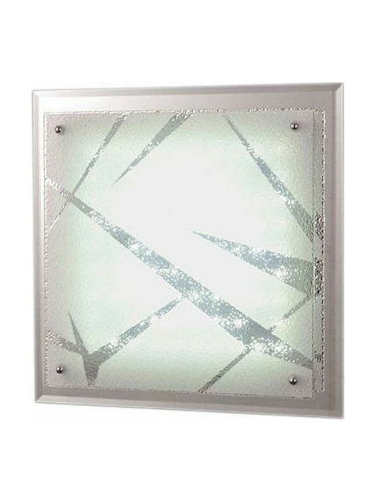 Fabas Luce Galaxy Modern Glass Ceiling Light with Integrated LED Silver