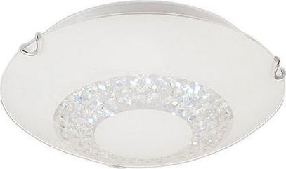 Fabas Luce Momo Πλαφονιέρα Οροφής Ασημί με Ενσωματωμένο LED