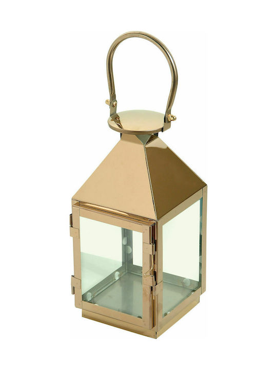 Lianos Lantern Metallic Tabletop Gold 13x12x28εκ. 1pcs