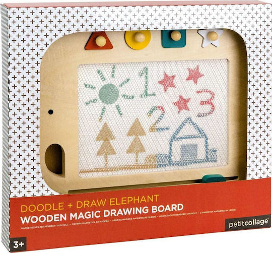 Petit Collage Wooden Elephant Magnetic Magic Drawing Board Tafel Beidseitig