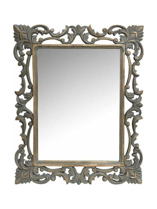 Espiel Wall Mirror with Gray Wooden Frame 84x69cm