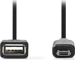 Nedis CCGP60515BK02 Редовна USB 2.0 към Микро USB 0.2м Черен