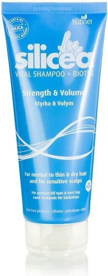 Hubner Silicea Vital Biotin Strength & Volume Шампоан Против Косопад За Чувствителен Скалп За Суха Коса 200ml