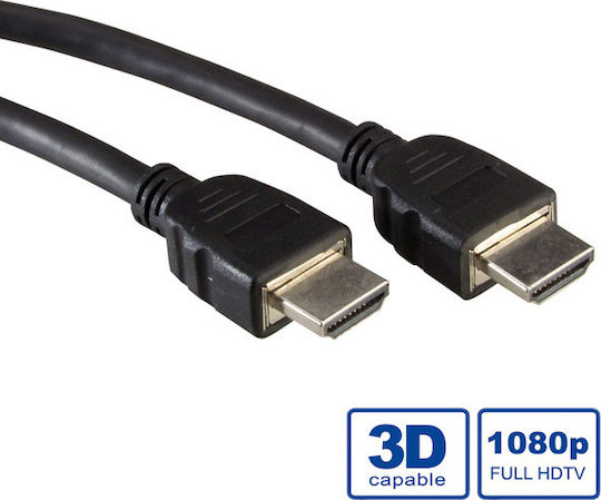 Value HDMI Кабел High Speed HDMI 1.4 High Speed 1080p 120Hz HDMI Мъжки - HDMI Мъжки 15м Черен