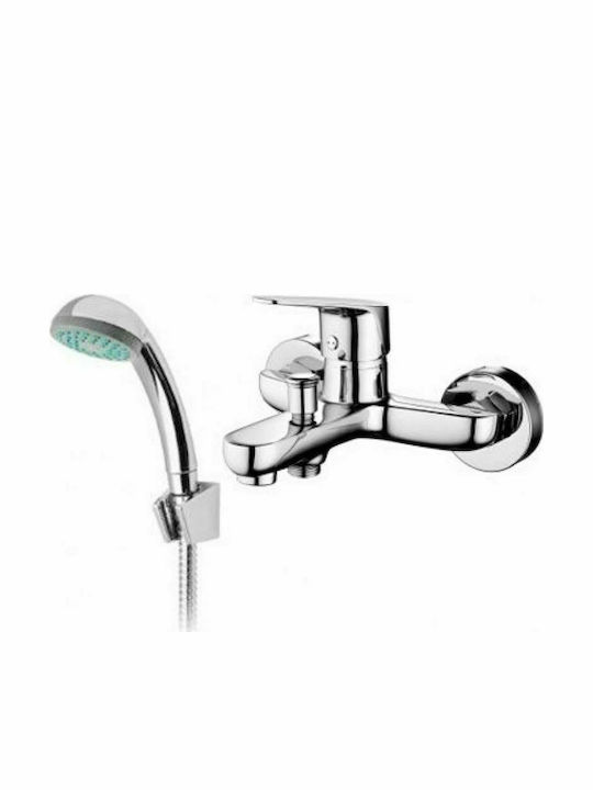 Demm Siena Mixing Bathtub Shower Faucet Complete Set Silver