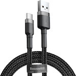 Baseus Cafule Braided USB 2.0 Cable USB-C male - USB-A male Μαύρο 0.5m (CATKLF-AG1)
